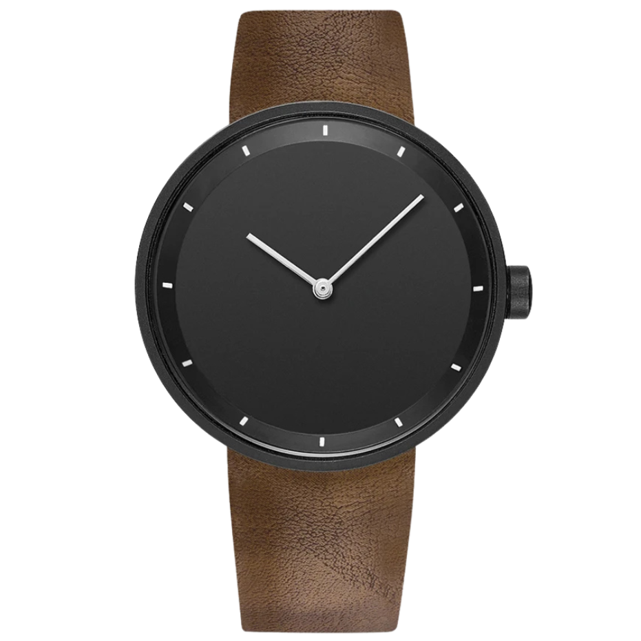Classic Minimalist Men’s Watch with Leather Strap